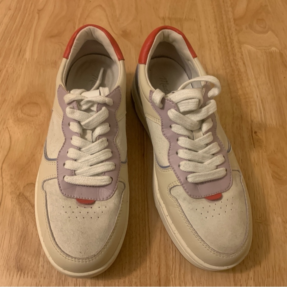 Madewell Women's Court Low-Top Sneakers in White and Purple Size 6